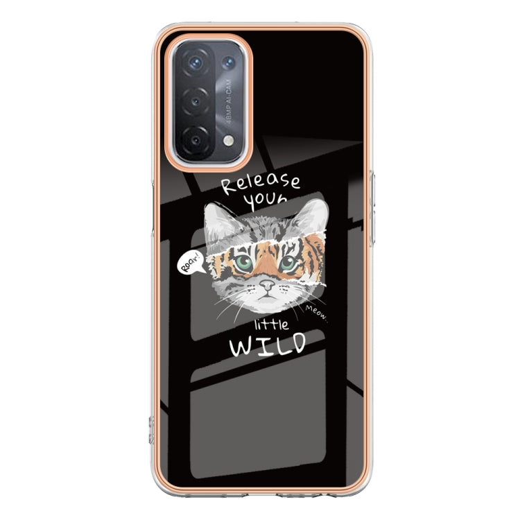 For OPPO A74 / A93 5G / A54 5G / A93s 5G Electroplating Marble Dual-side IMD Phone Case(Natural Growth)