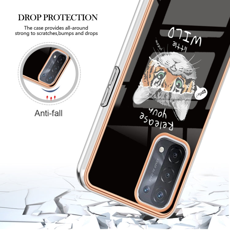 For OPPO A74 / A93 5G / A54 5G / A93s 5G Electroplating Marble Dual-side IMD Phone Case(Natural Growth)