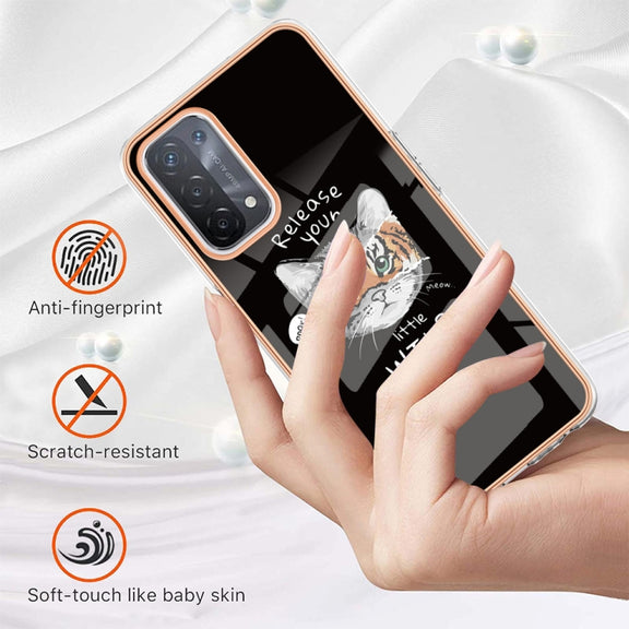 For OPPO A74 / A93 5G / A54 5G / A93s 5G Electroplating Marble Dual-side IMD Phone Case(Natural Growth)