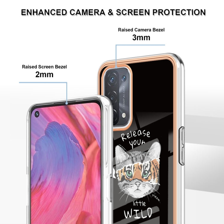 For OPPO A74 / A93 5G / A54 5G / A93s 5G Electroplating Marble Dual-side IMD Phone Case(Natural Growth)