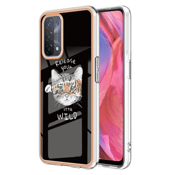 For OPPO A74 / A93 5G / A54 5G / A93s 5G Electroplating Marble Dual-side IMD Phone Case(Natural Growth)