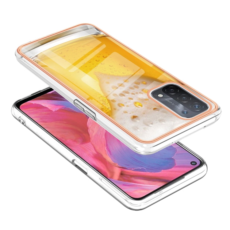 For OPPO A74 / A93 5G / A54 5G / A93s 5G Electroplating Marble Dual-side IMD Phone Case(Draft Beer)