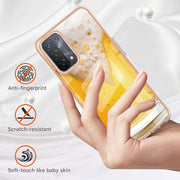 For OPPO A74 / A93 5G / A54 5G / A93s 5G Electroplating Marble Dual-side IMD Phone Case(Draft Beer)