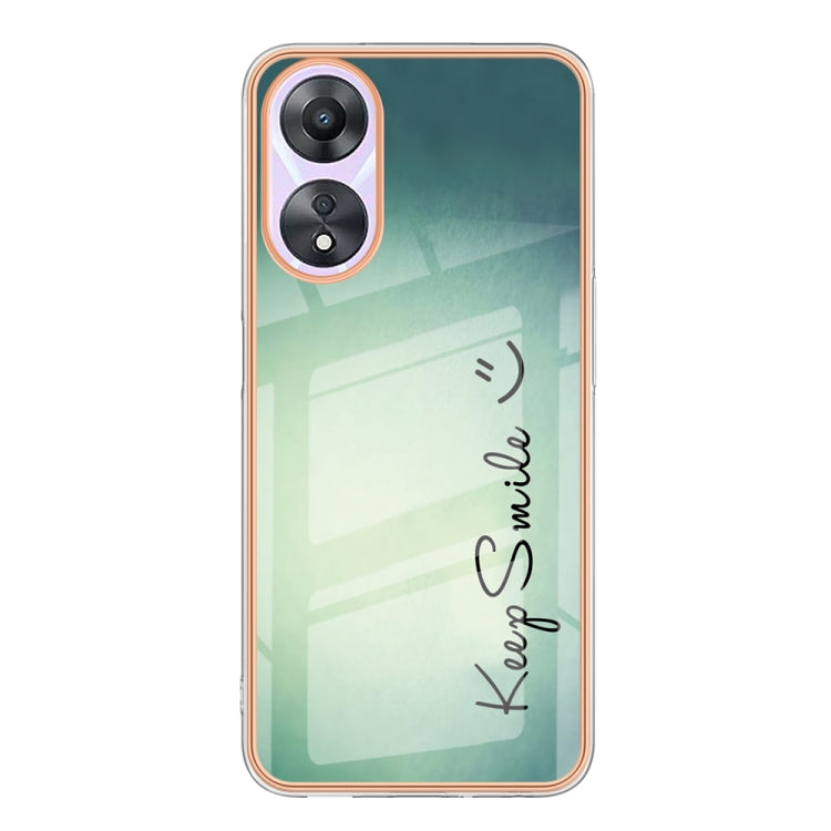 For OPPO A78 / A58 Electroplating Marble Dual-side IMD Phone Case(Smile)