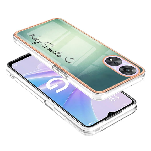 For OPPO A78 / A58 Electroplating Marble Dual-side IMD Phone Case(Smile)