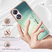 For OPPO A78 / A58 Electroplating Marble Dual-side IMD Phone Case(Smile)