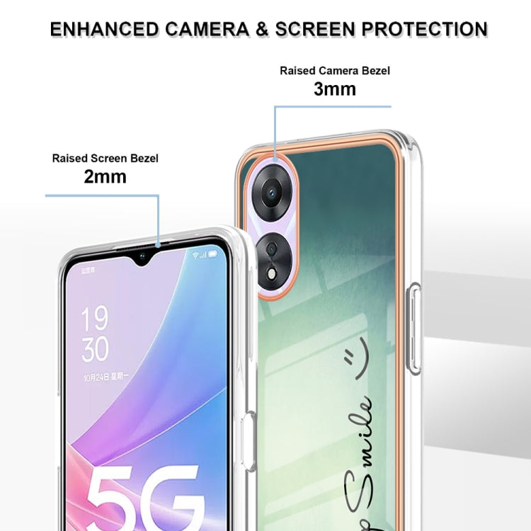 For OPPO A78 / A58 Electroplating Marble Dual-side IMD Phone Case(Smile)