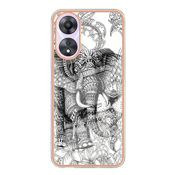 For OPPO A78 / A58 Electroplating Marble Dual-side IMD Phone Case(Totem Elephant)