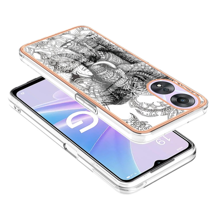 For OPPO A78 / A58 Electroplating Marble Dual-side IMD Phone Case(Totem Elephant)