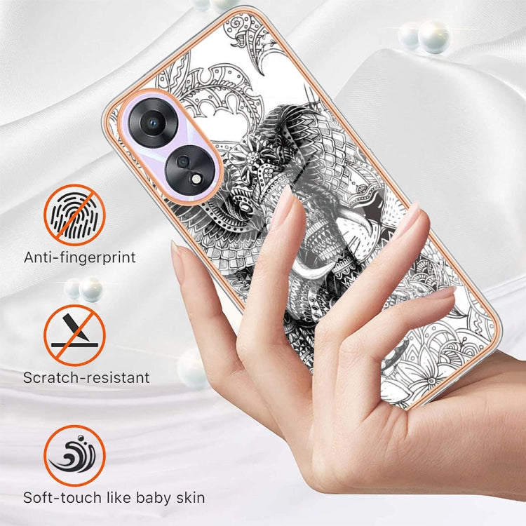 For OPPO A78 / A58 Electroplating Marble Dual-side IMD Phone Case(Totem Elephant)