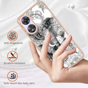 For OPPO A78 / A58 Electroplating Marble Dual-side IMD Phone Case(Totem Elephant)