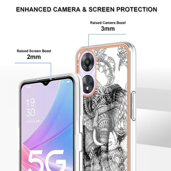 For OPPO A78 / A58 Electroplating Marble Dual-side IMD Phone Case(Totem Elephant)
