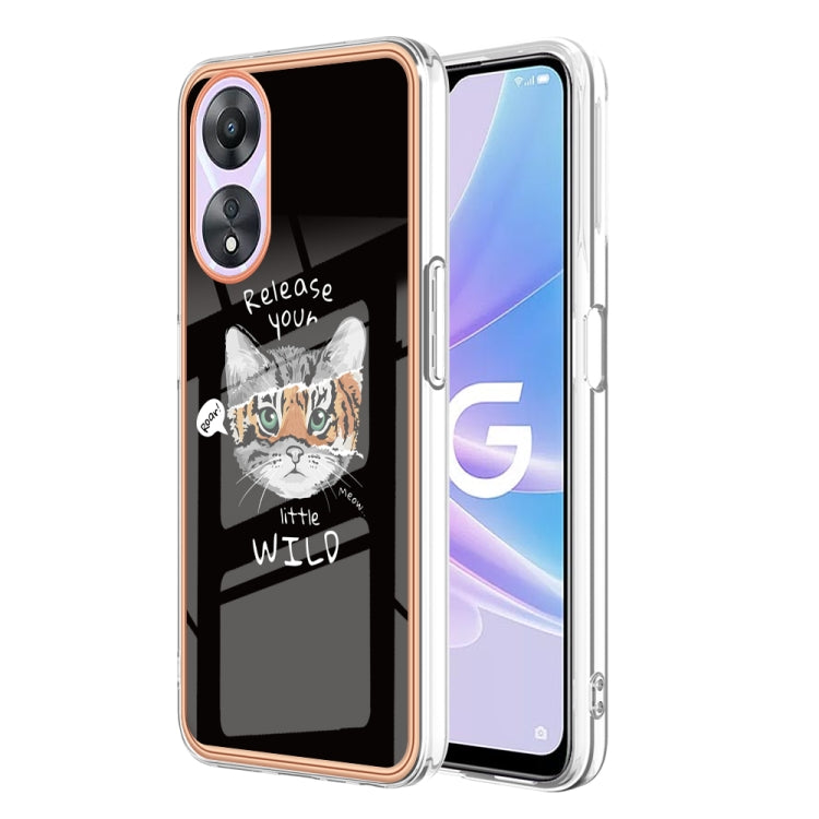 For OPPO A78 / A58 Electroplating Marble Dual-side IMD Phone Case(Natural Growth)