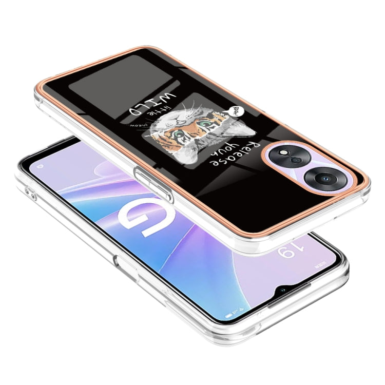 For OPPO A78 / A58 Electroplating Marble Dual-side IMD Phone Case(Natural Growth)