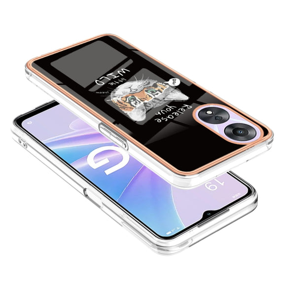 For OPPO A78 / A58 Electroplating Marble Dual-side IMD Phone Case(Natural Growth)