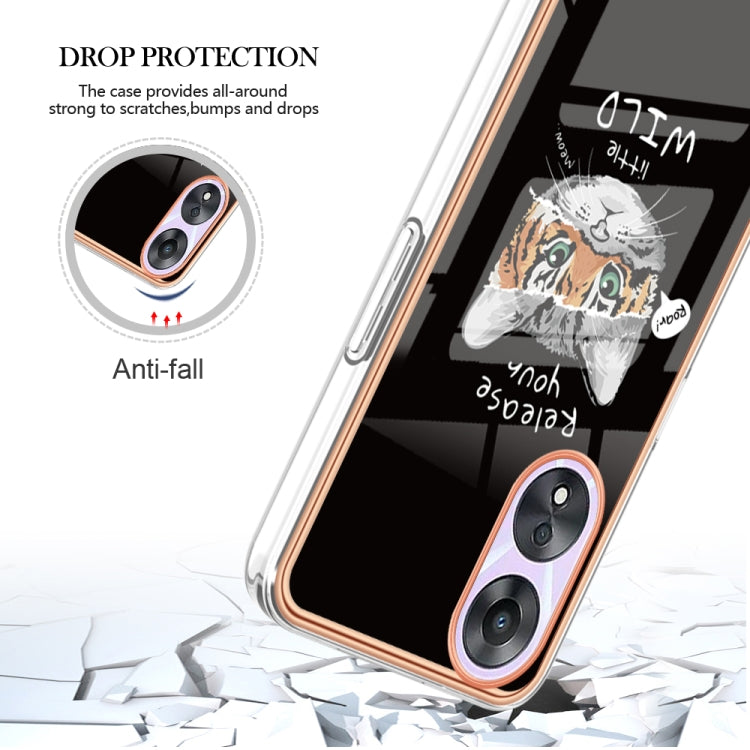 For OPPO A78 / A58 Electroplating Marble Dual-side IMD Phone Case(Natural Growth)