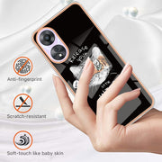For OPPO A78 / A58 Electroplating Marble Dual-side IMD Phone Case(Natural Growth)