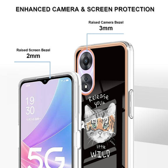 For OPPO A78 / A58 Electroplating Marble Dual-side IMD Phone Case(Natural Growth)