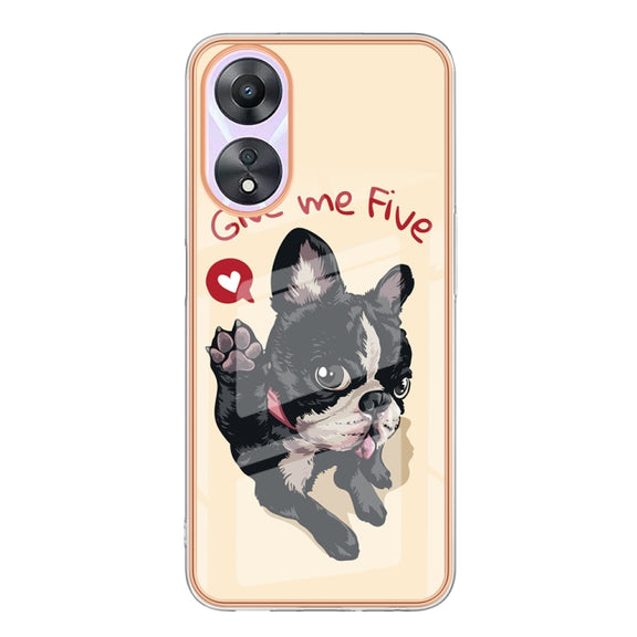 For OPPO A78 / A58 Electroplating Marble Dual-side IMD Phone Case(Lucky Dog)