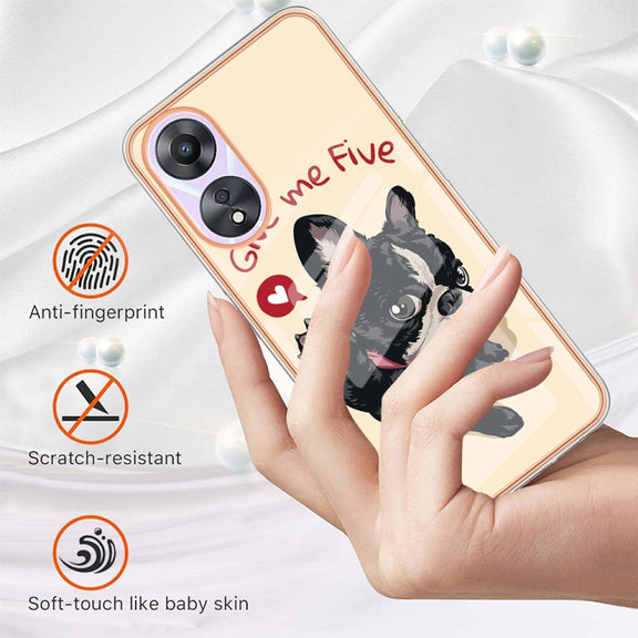 For OPPO A78 / A58 Electroplating Marble Dual-side IMD Phone Case(Lucky Dog)