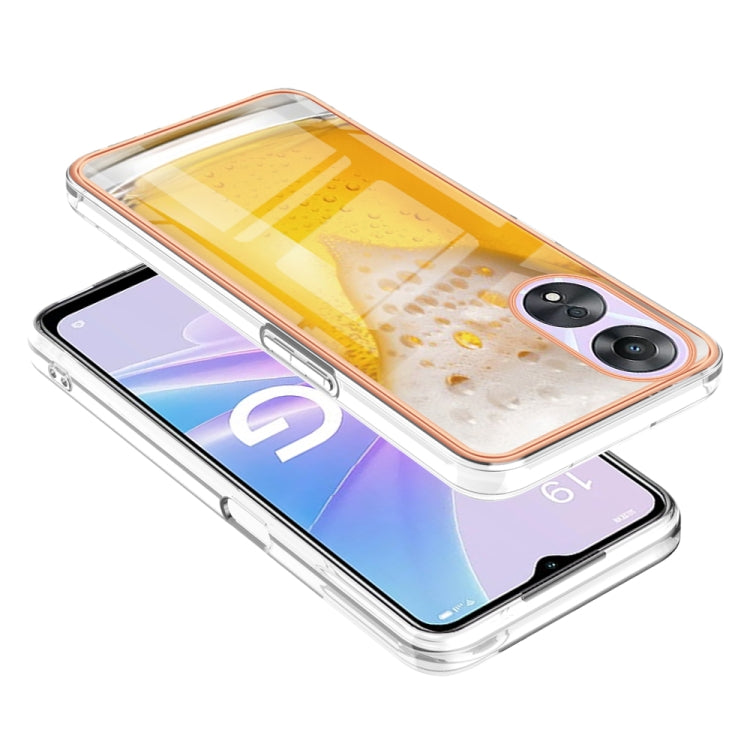 For OPPO A78 / A58 Electroplating Marble Dual-side IMD Phone Case(Draft Beer)