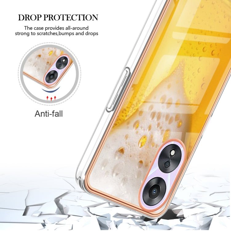For OPPO A78 / A58 Electroplating Marble Dual-side IMD Phone Case(Draft Beer)