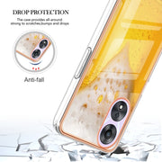 For OPPO A78 / A58 Electroplating Marble Dual-side IMD Phone Case(Draft Beer)
