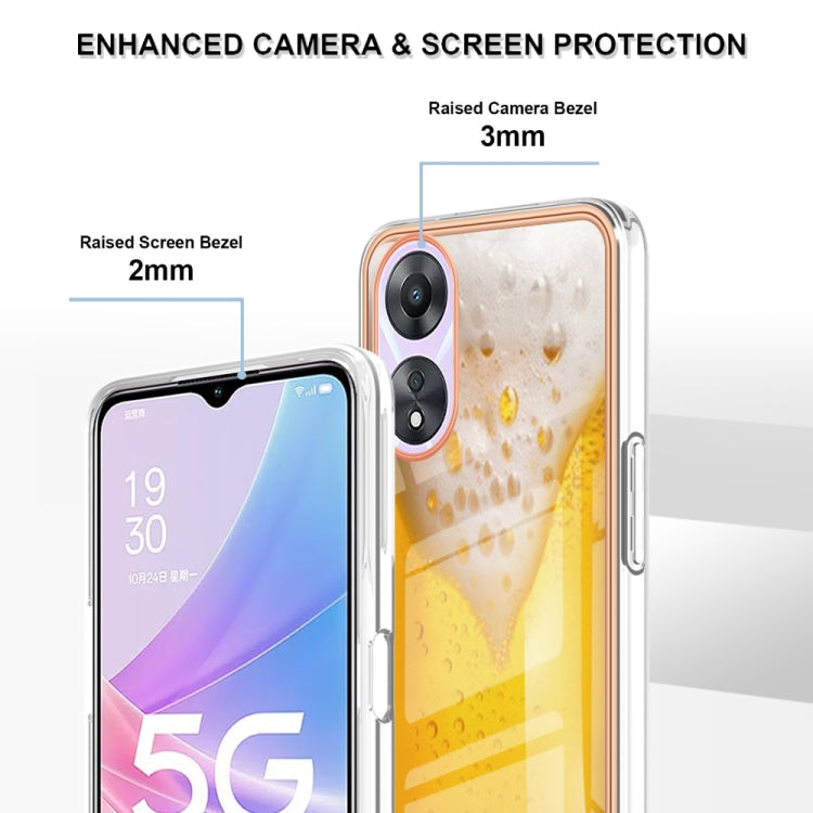 For OPPO A78 / A58 Electroplating Marble Dual-side IMD Phone Case(Draft Beer)