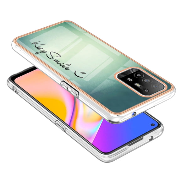 For OPPO A94 5G / A95 5G Electroplating Marble Dual-side IMD Phone Case(Smile)