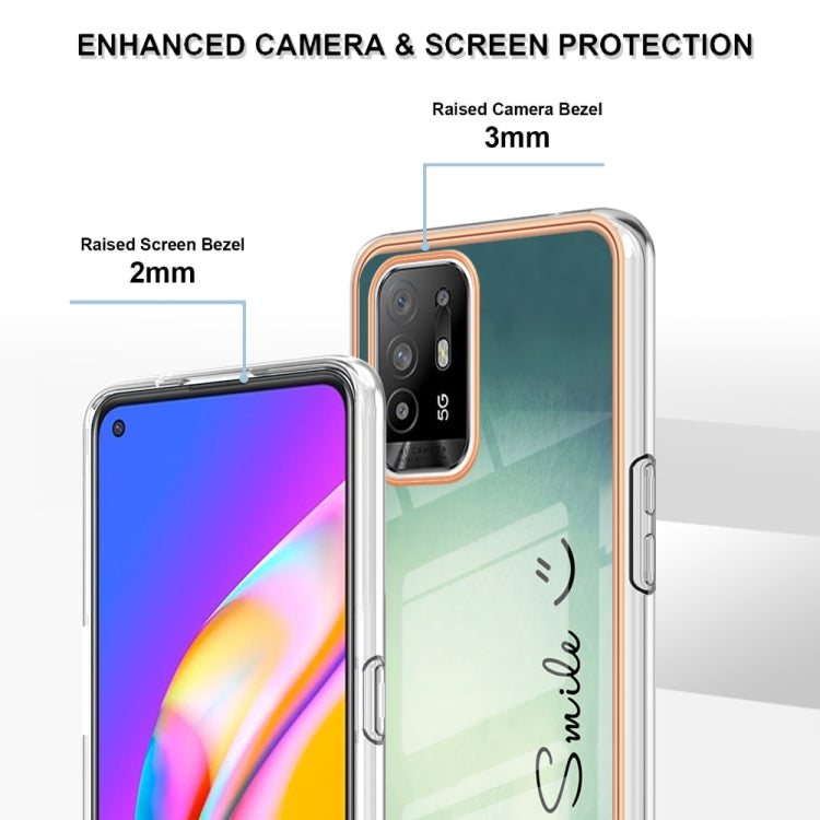 For OPPO A94 5G / A95 5G Electroplating Marble Dual-side IMD Phone Case(Smile)