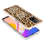 For OPPO A94 5G / A95 5G Electroplating Marble Dual-side IMD Phone Case(Leopard Print)