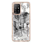 For OPPO A94 5G / A95 5G Electroplating Marble Dual-side IMD Phone Case(Totem Elephant)