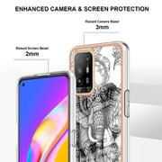 For OPPO A94 5G / A95 5G Electroplating Marble Dual-side IMD Phone Case(Totem Elephant)