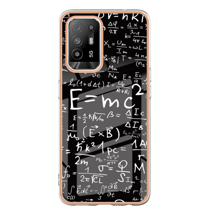 For OPPO A94 5G / A95 5G Electroplating Marble Dual-side IMD Phone Case(Equation)
