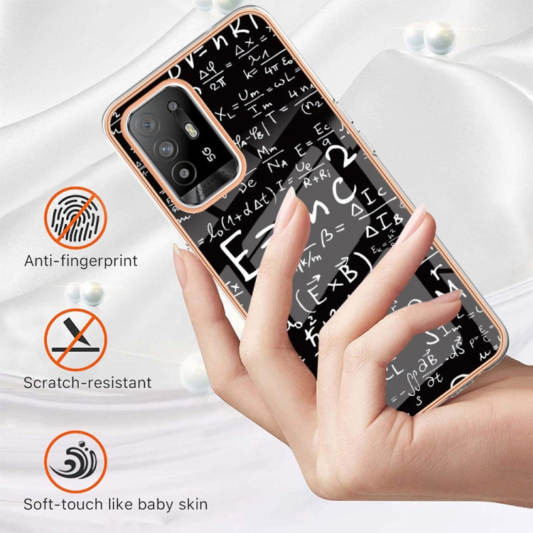For OPPO A94 5G / A95 5G Electroplating Marble Dual-side IMD Phone Case(Equation)