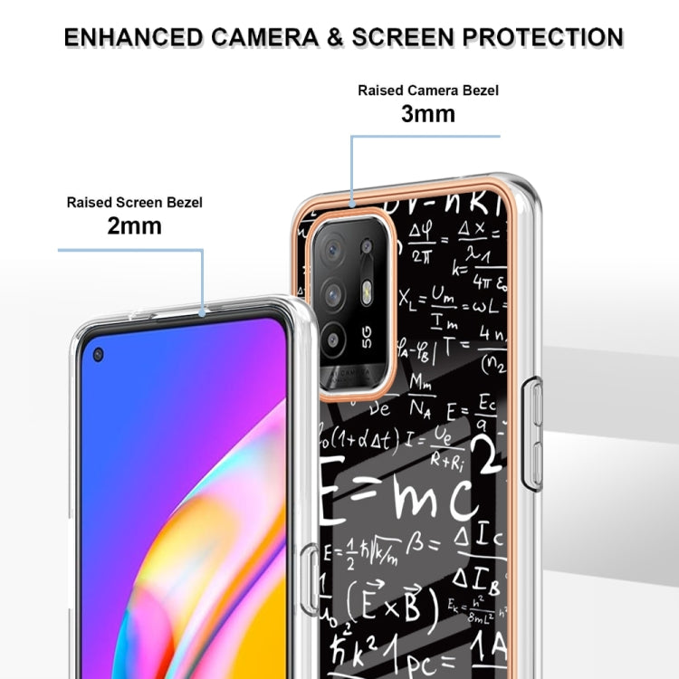 For OPPO A94 5G / A95 5G Electroplating Marble Dual-side IMD Phone Case(Equation)