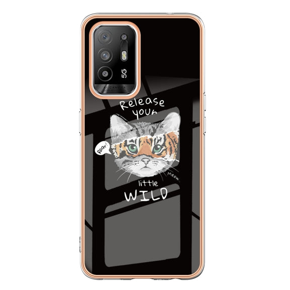 For OPPO A94 5G / A95 5G Electroplating Marble Dual-side IMD Phone Case(Natural Growth)