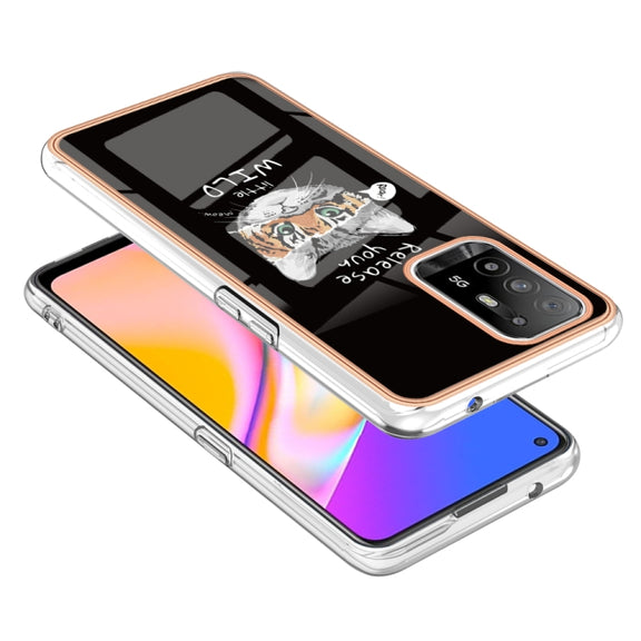 For OPPO A94 5G / A95 5G Electroplating Marble Dual-side IMD Phone Case(Natural Growth)