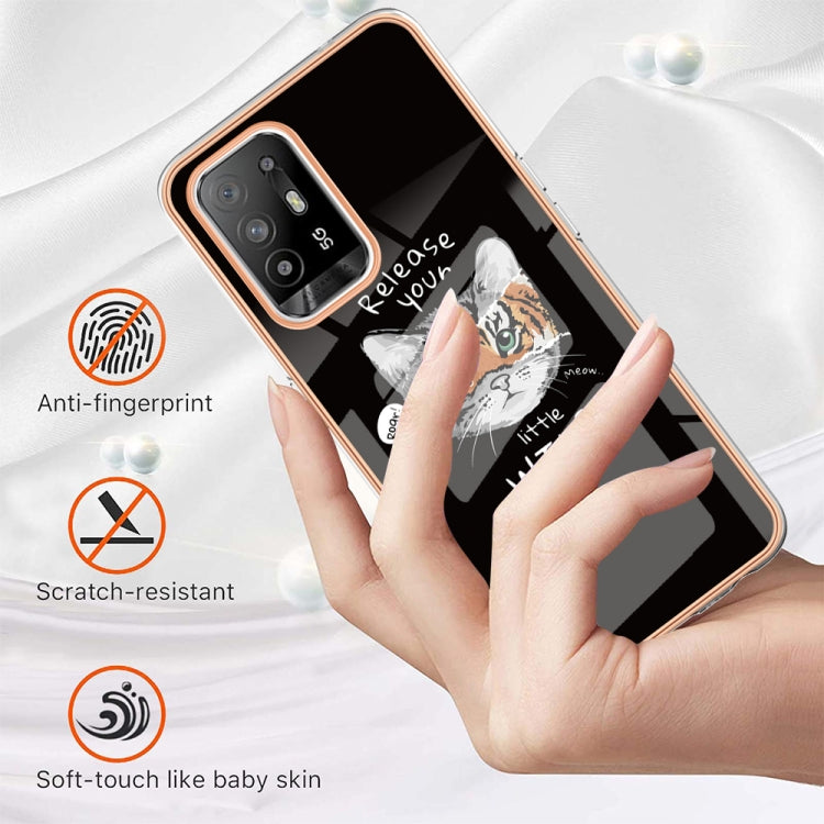 For OPPO A94 5G / A95 5G Electroplating Marble Dual-side IMD Phone Case(Natural Growth)