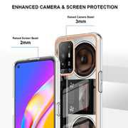 For OPPO A94 5G / A95 5G Electroplating Marble Dual-side IMD Phone Case(Retro Radio)