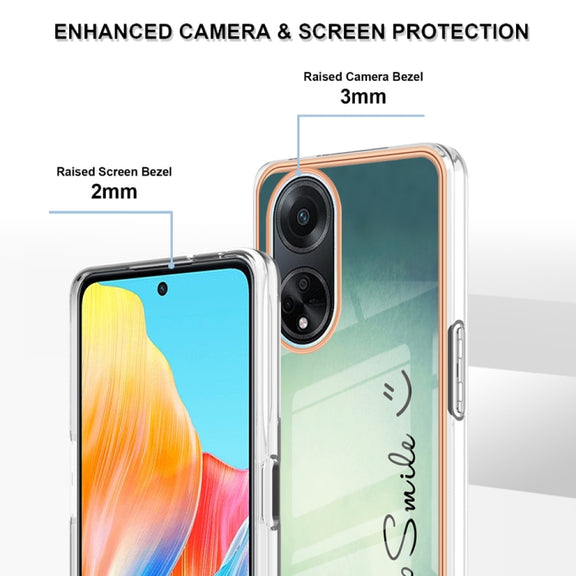 For OPPO A98 Electroplating Marble Dual-side IMD Phone Case(Smile)