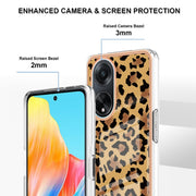 For OPPO A98 Electroplating Marble Dual-side IMD Phone Case(Leopard Print)