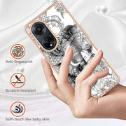 For OPPO A98 Electroplating Marble Dual-side IMD Phone Case(Totem Elephant)