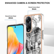 For OPPO A98 Electroplating Marble Dual-side IMD Phone Case(Totem Elephant)