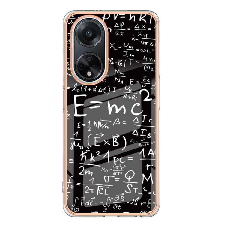 For OPPO A98 Electroplating Marble Dual-side IMD Phone Case(Equation)