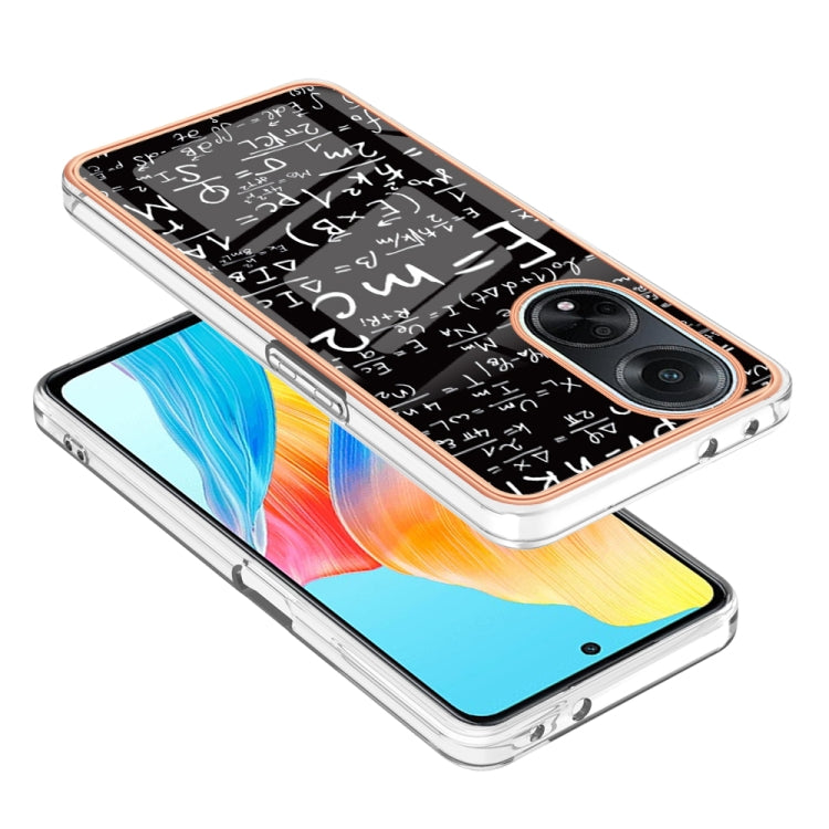 For OPPO A98 Electroplating Marble Dual-side IMD Phone Case(Equation)