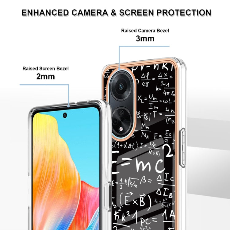For OPPO A98 Electroplating Marble Dual-side IMD Phone Case(Equation)
