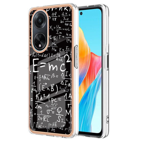 For OPPO A98 Electroplating Marble Dual-side IMD Phone Case(Equation)