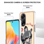 For OPPO A98 Electroplating Marble Dual-side IMD Phone Case(Lucky Dog)