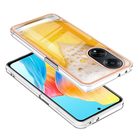 For OPPO A98 Electroplating Marble Dual-side IMD Phone Case(Draft Beer)